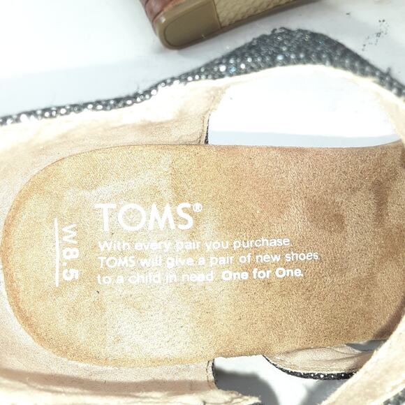 Toms Clarissa Wedge Sandals Size 8.5 - Picture 8 of 9